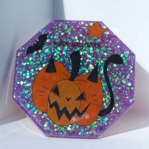 Octagonal Halloween Resin Coaster