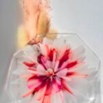 Pink and White bloom on transparent back 2 Transparent Octagonal Red and Pink Bloom Coaster