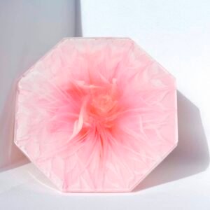 Octagonal Pink and White Bloom Coaster