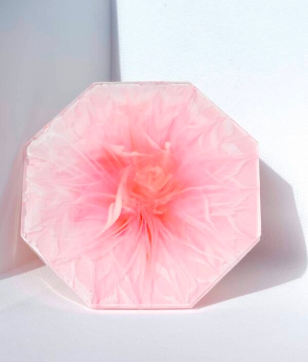 Octagonal Pink and White Bloom Coaster