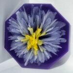 Purple bloom White, Yellow and Purple Octagonal Coaster